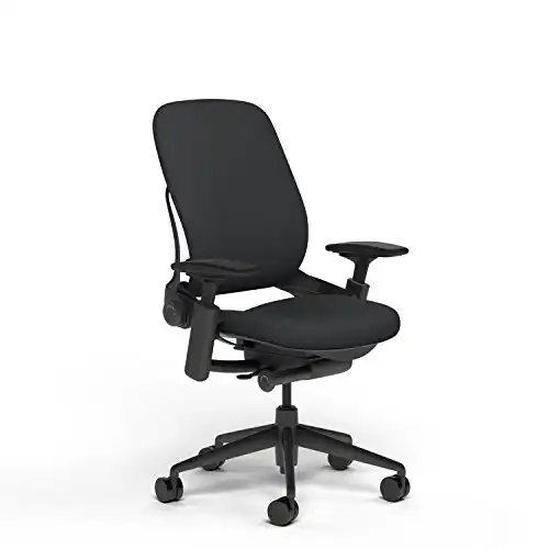 Steelcase Leap Chair Black Base - Hard Floor Casters - Black Fabric V2